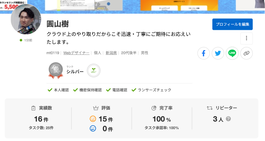 ランサーズのプロフィール