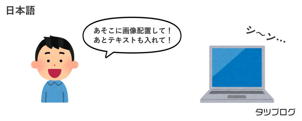 日本語でパソコンに指示しても伝わらない